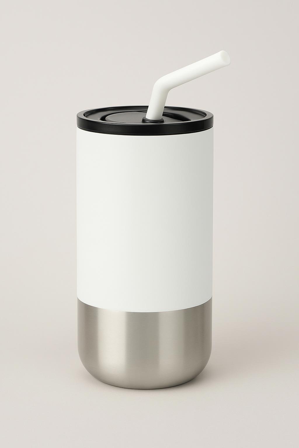 Lagom 16oz Tumbler w/ SS Straw in White